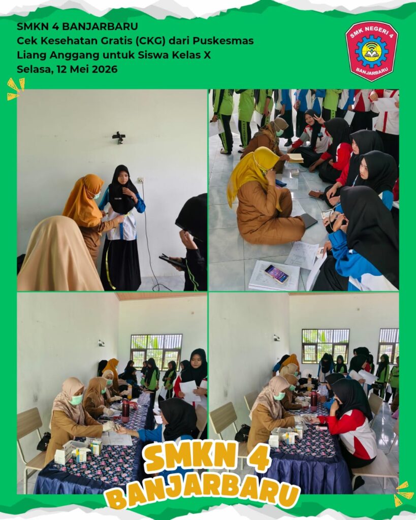 Sinergi Sehat: Puskesmas Liang Anggang Gelar Cek Kesehatan Gratis untuk Siswa Kelas X SMKN 4 Banjarbaru